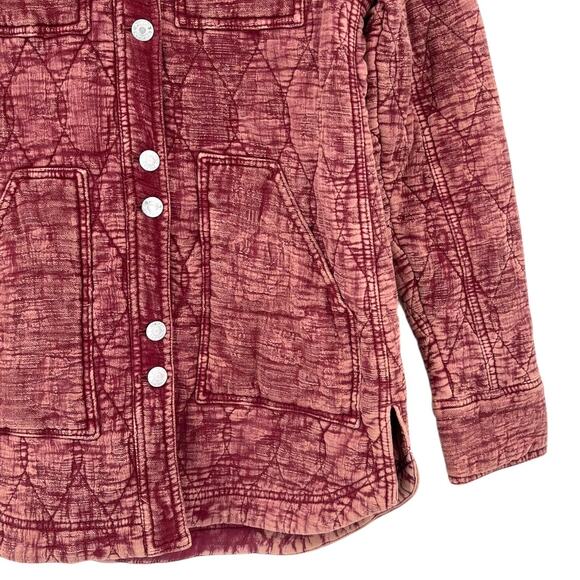 Anthropologie Pilcro The Fielder Quilted Shacket Jacket Brick Red Women's XS - Picture 3 of 9